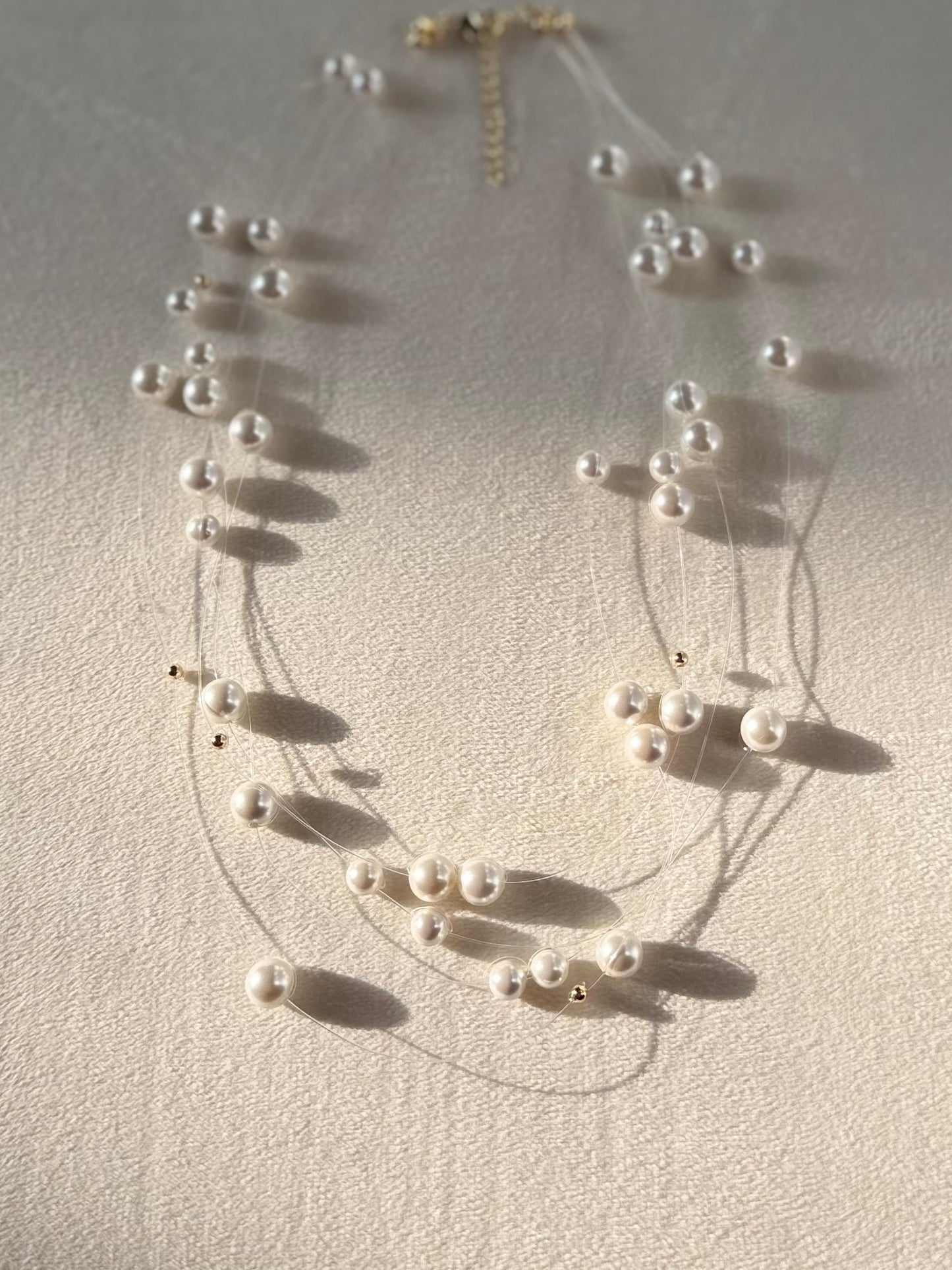 Floating pearl Illusion necklace