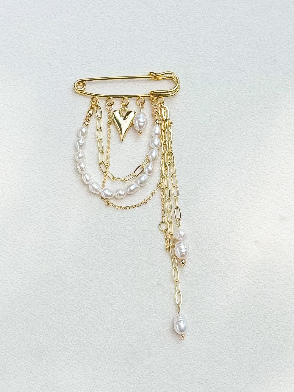 Pearl Heartfall Brooch