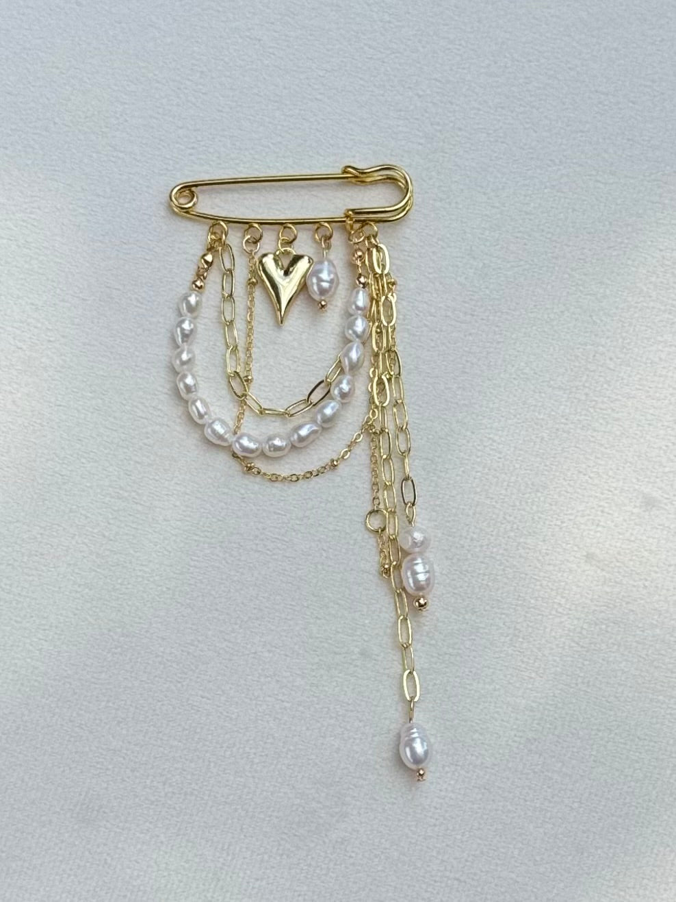 Pearl Heartfall Brooch