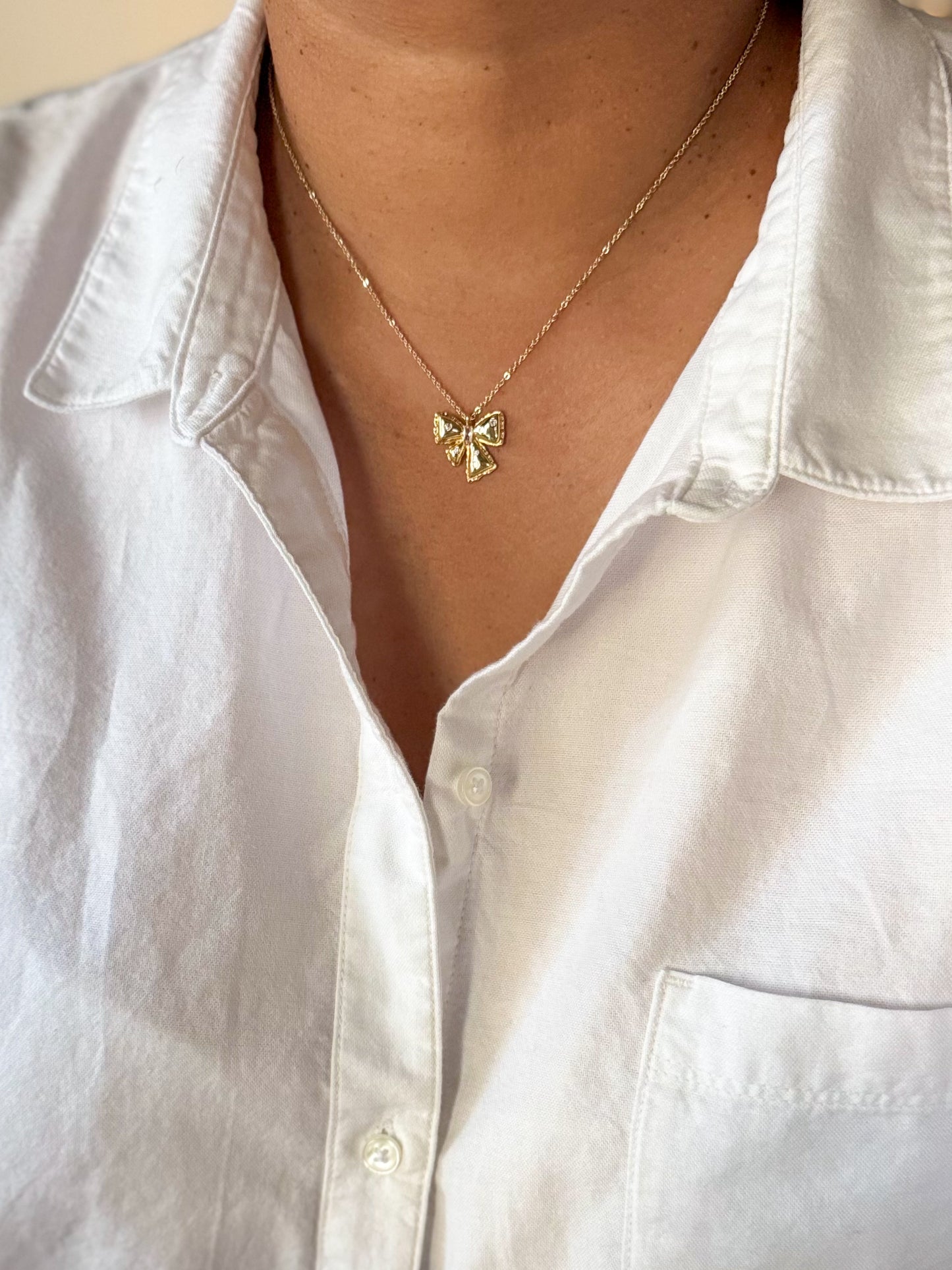 Crystal Bow necklace