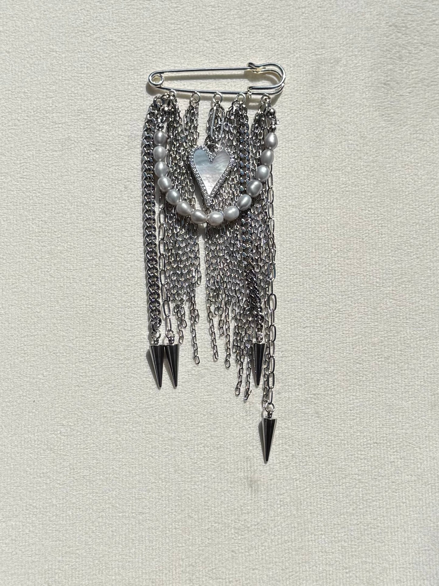 Silver Heartfall Brooch