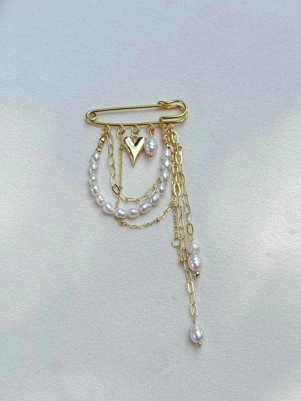 Pearl Heartfall Brooch