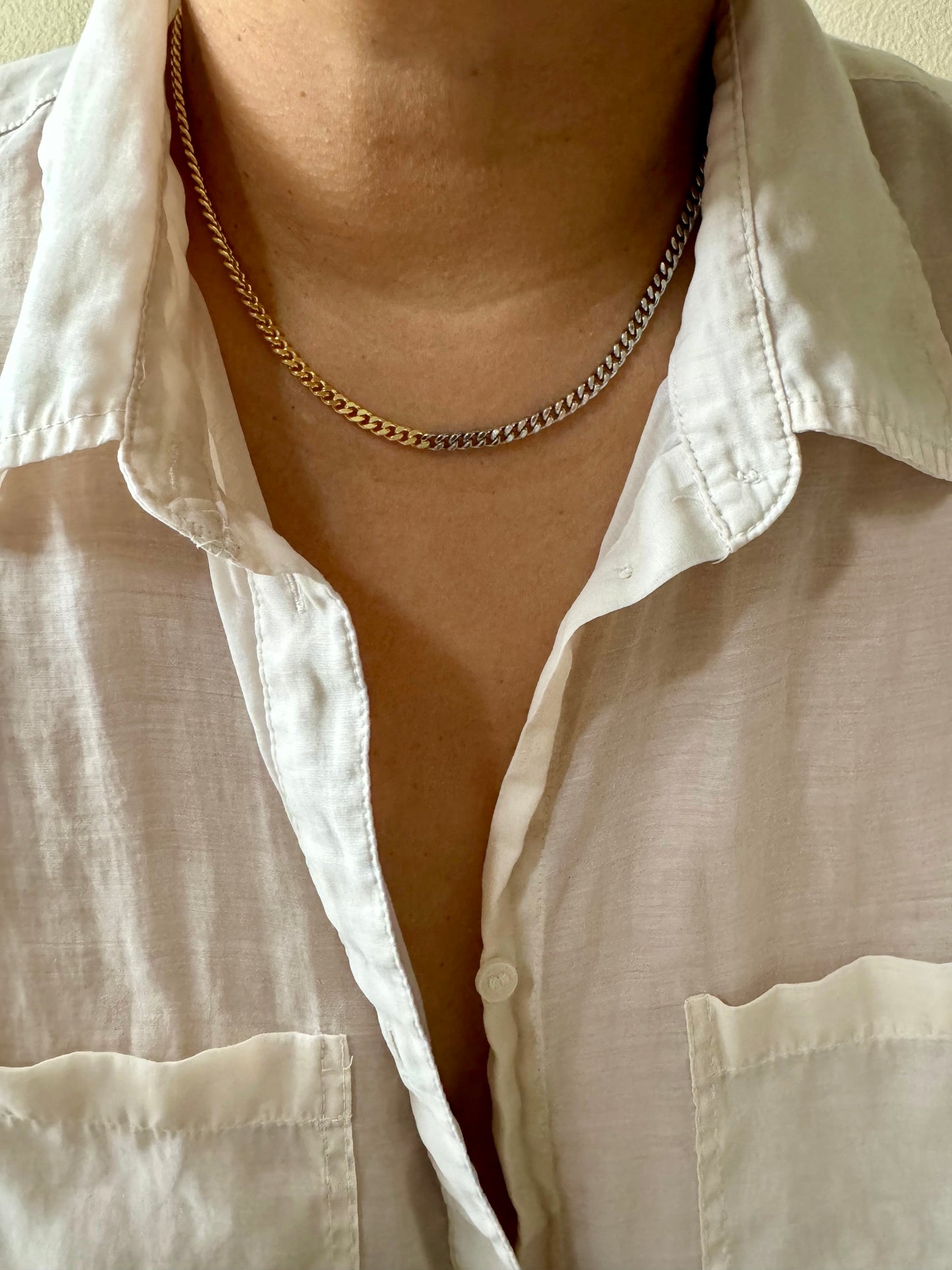 Two Tone Curb Necklace