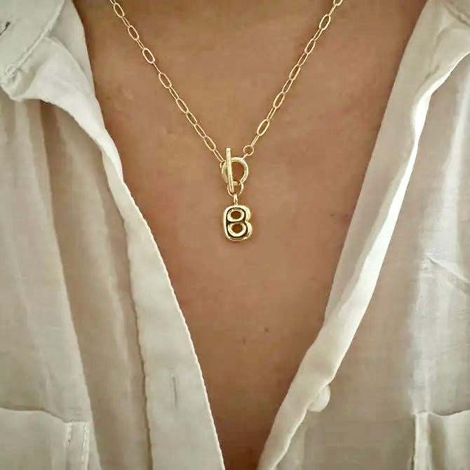 Bubble Initial Necklace
