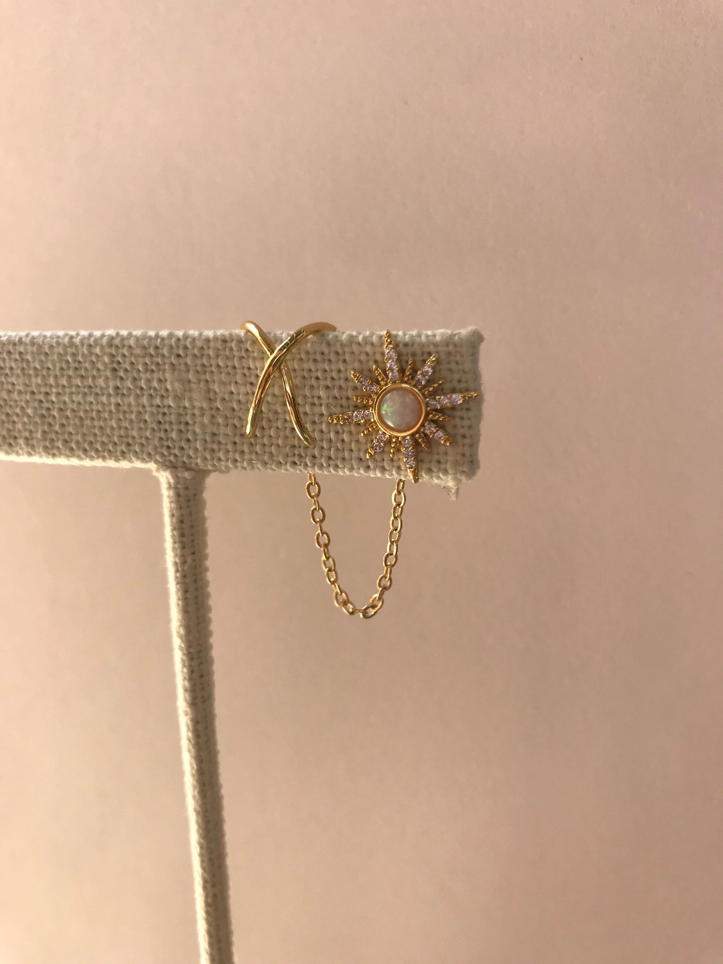 Opal star ear cuff