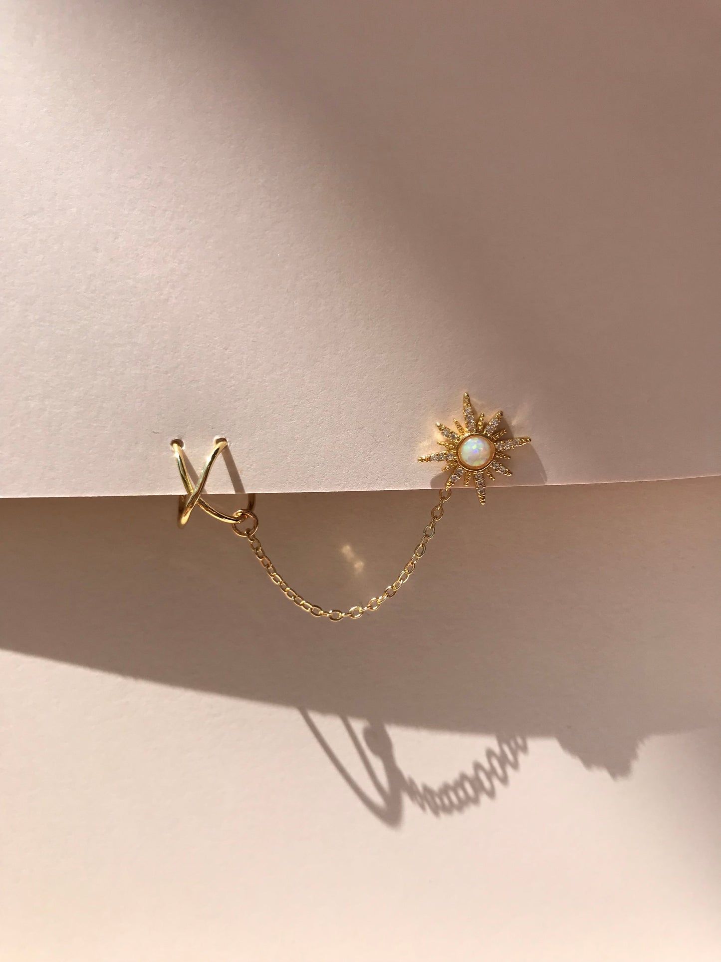 Opal star ear cuff