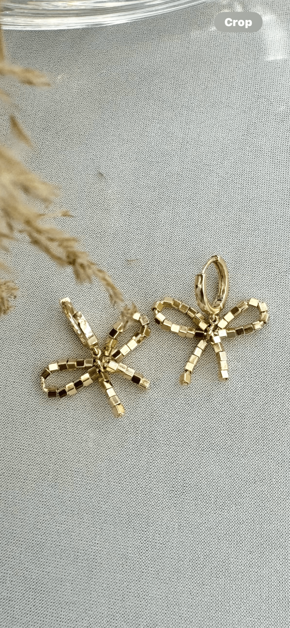 Beaded bow huggie - GOLDEN HOUR studio