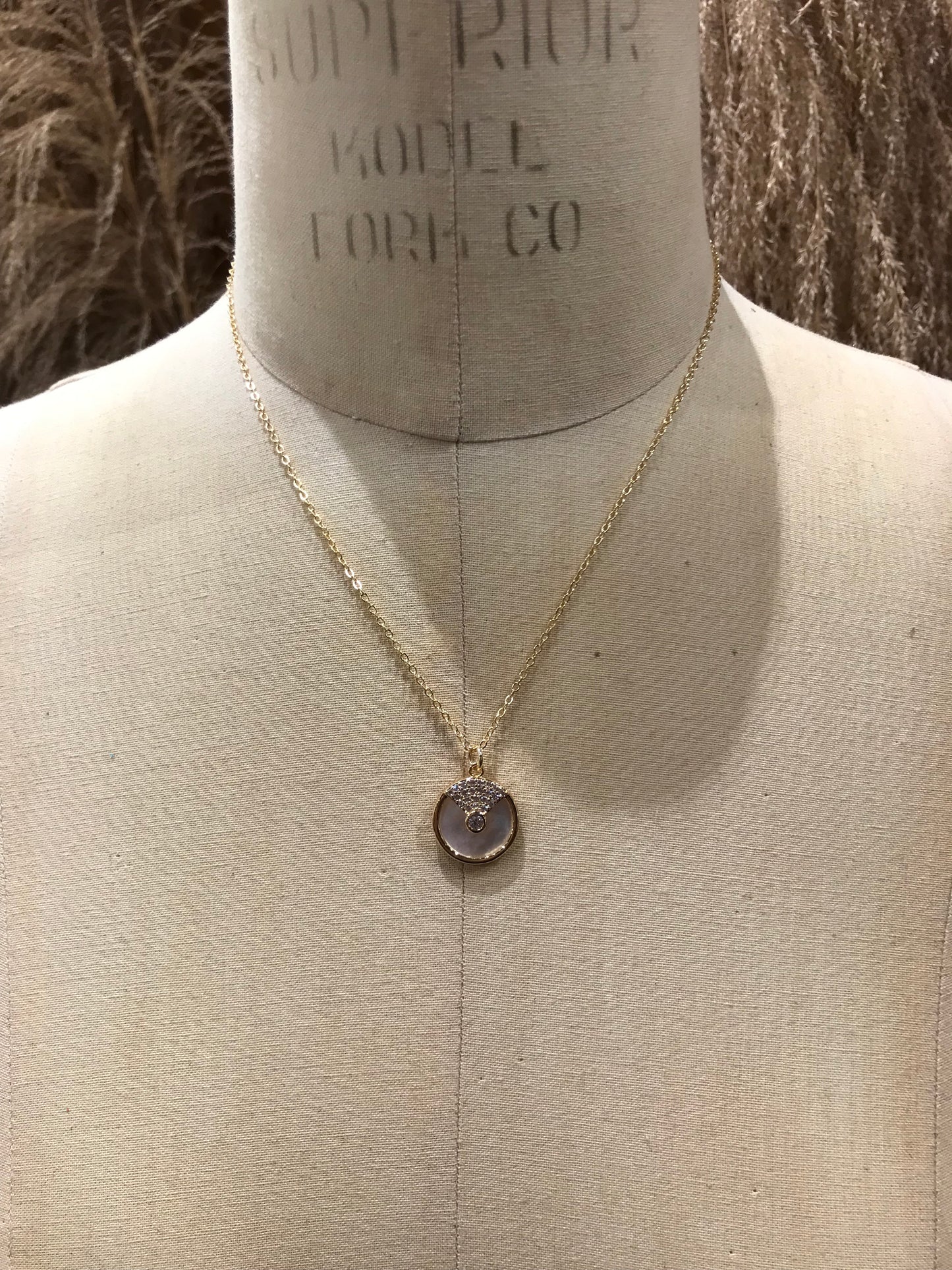 Mother Of Pearl Dial Necklace