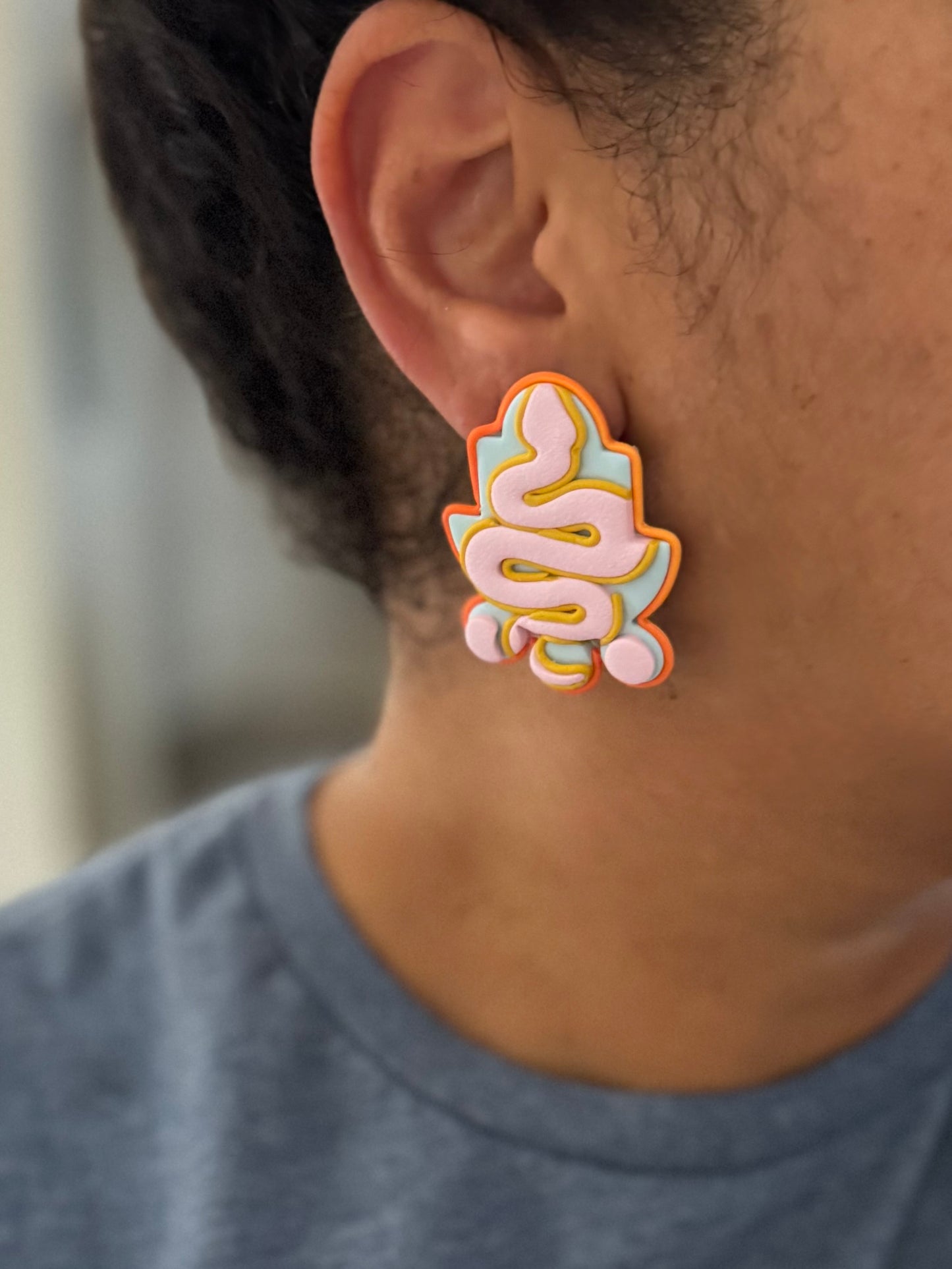 Vibrant snake earrings