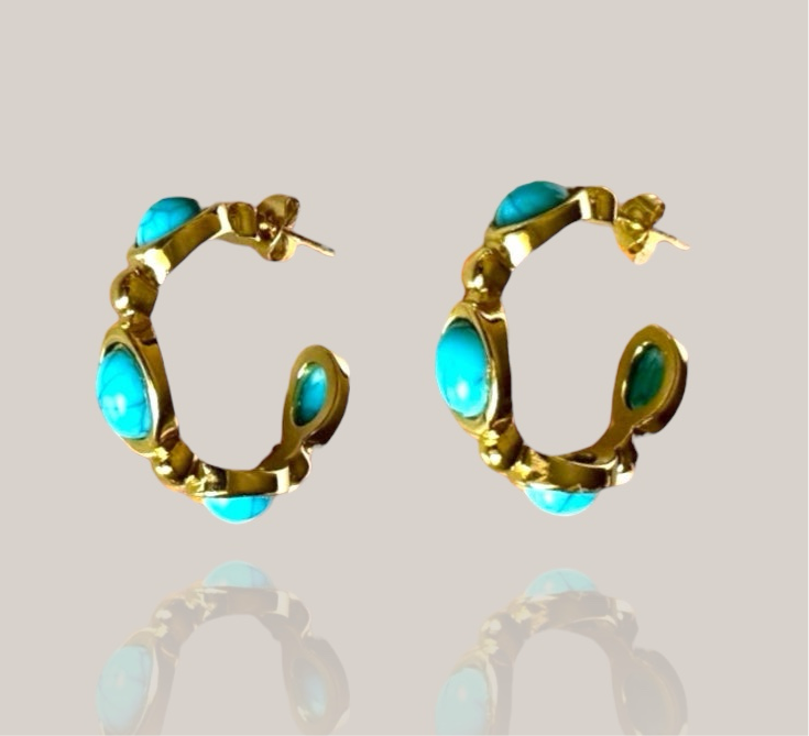 Turquoise inspired Hoops