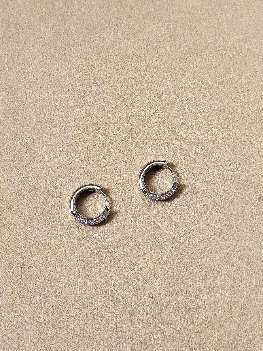 Silver pave Huggies