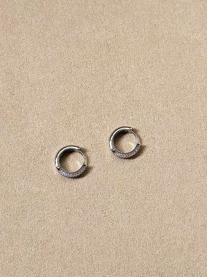 Silver pave Huggies
