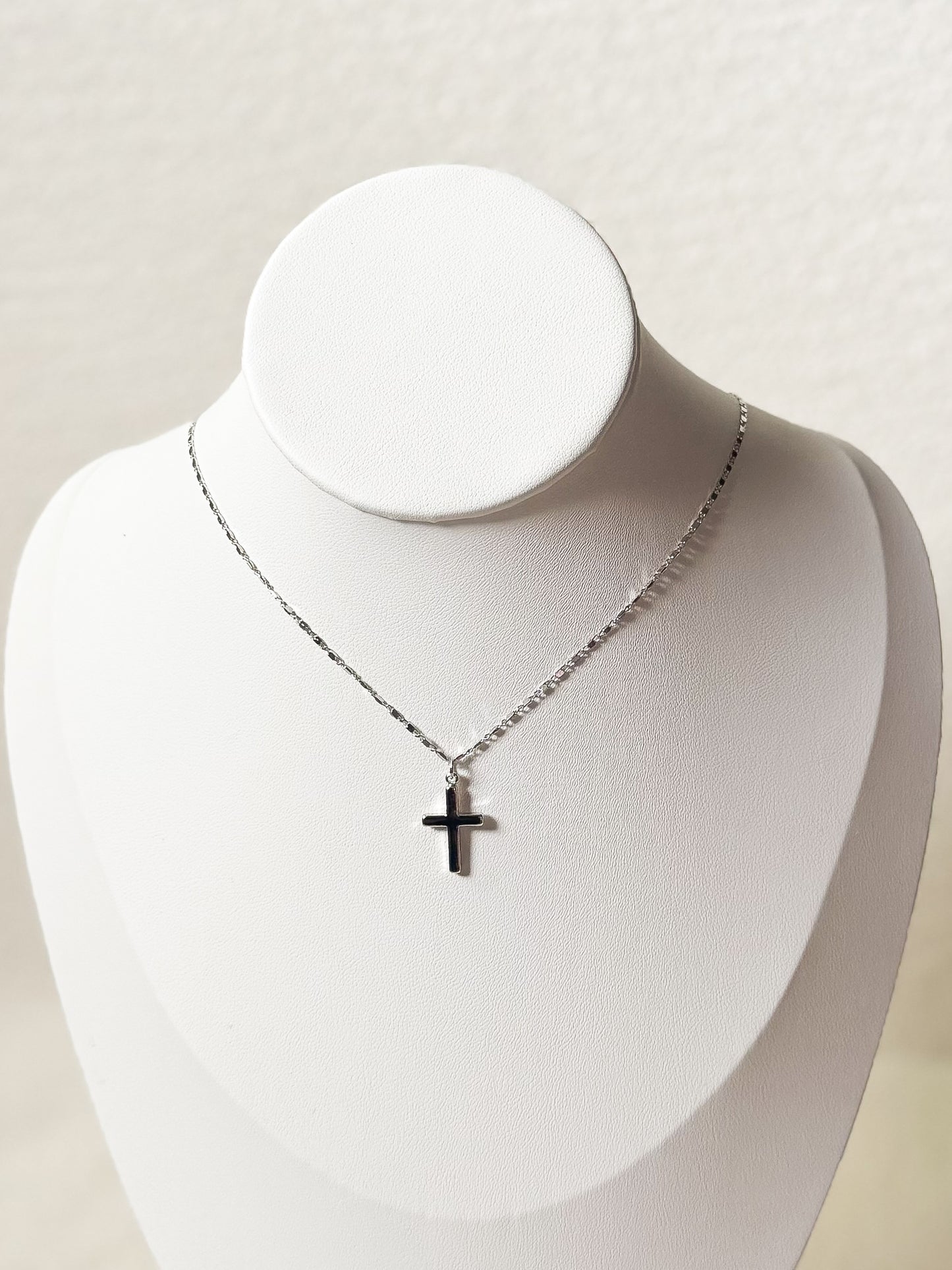 Mini silver cross necklace