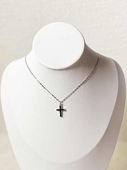 Mini silver cross necklace
