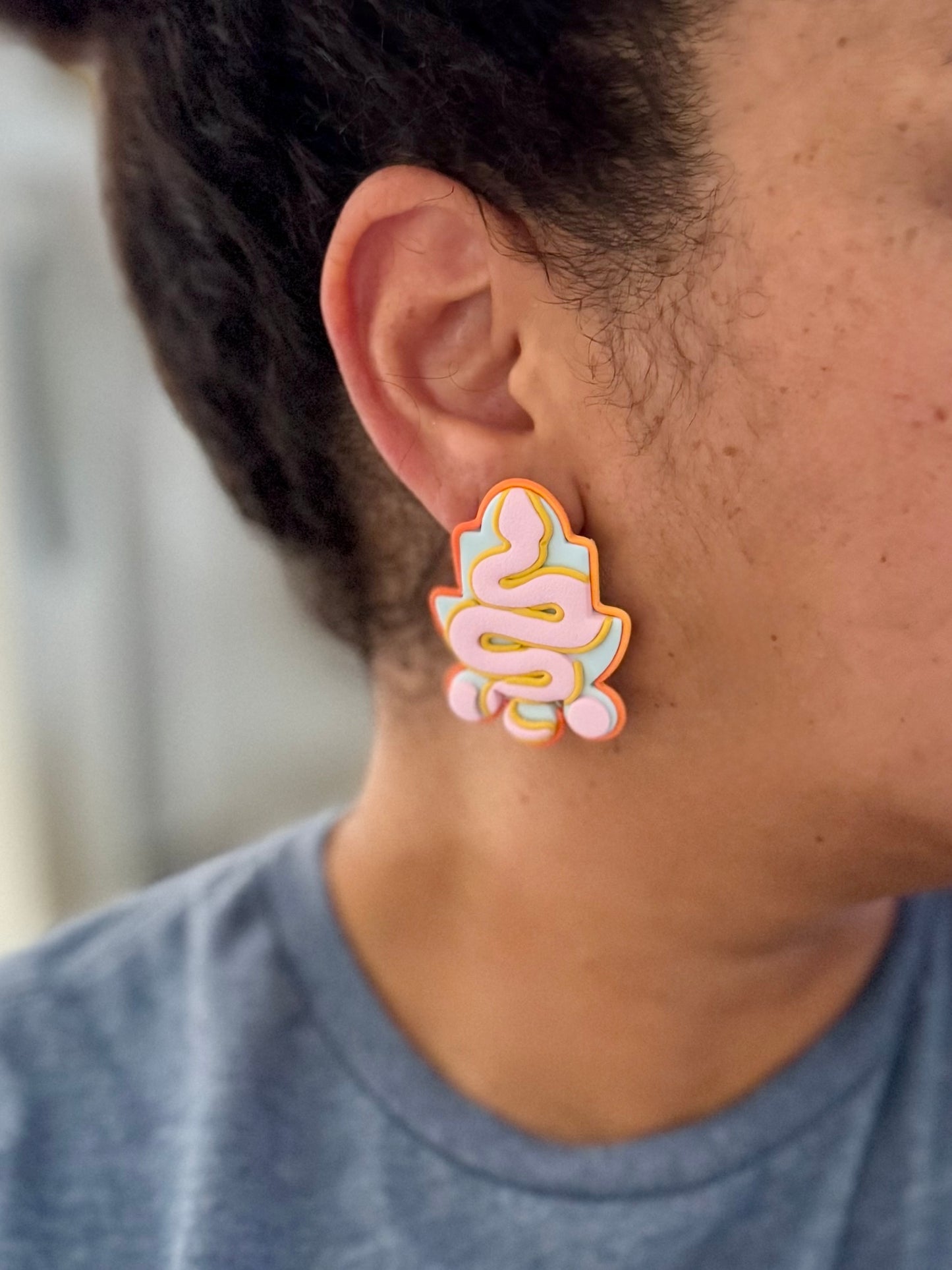 Vibrant snake earrings