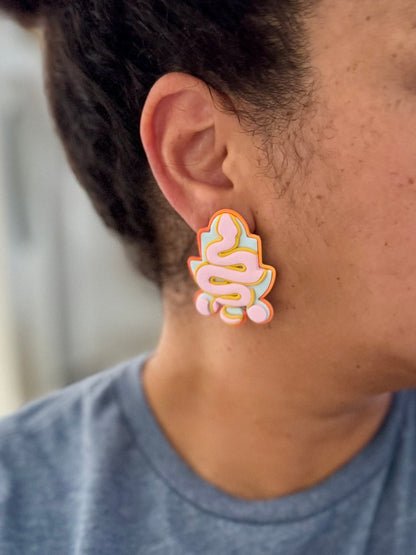 Vibrant snake earrings