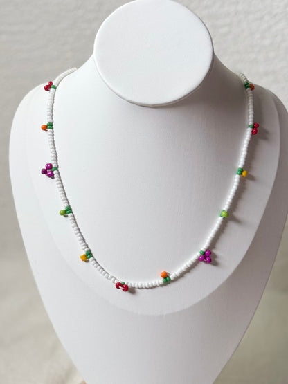 Mixed fruit beaded necklace 🍇🍊🍒🍋