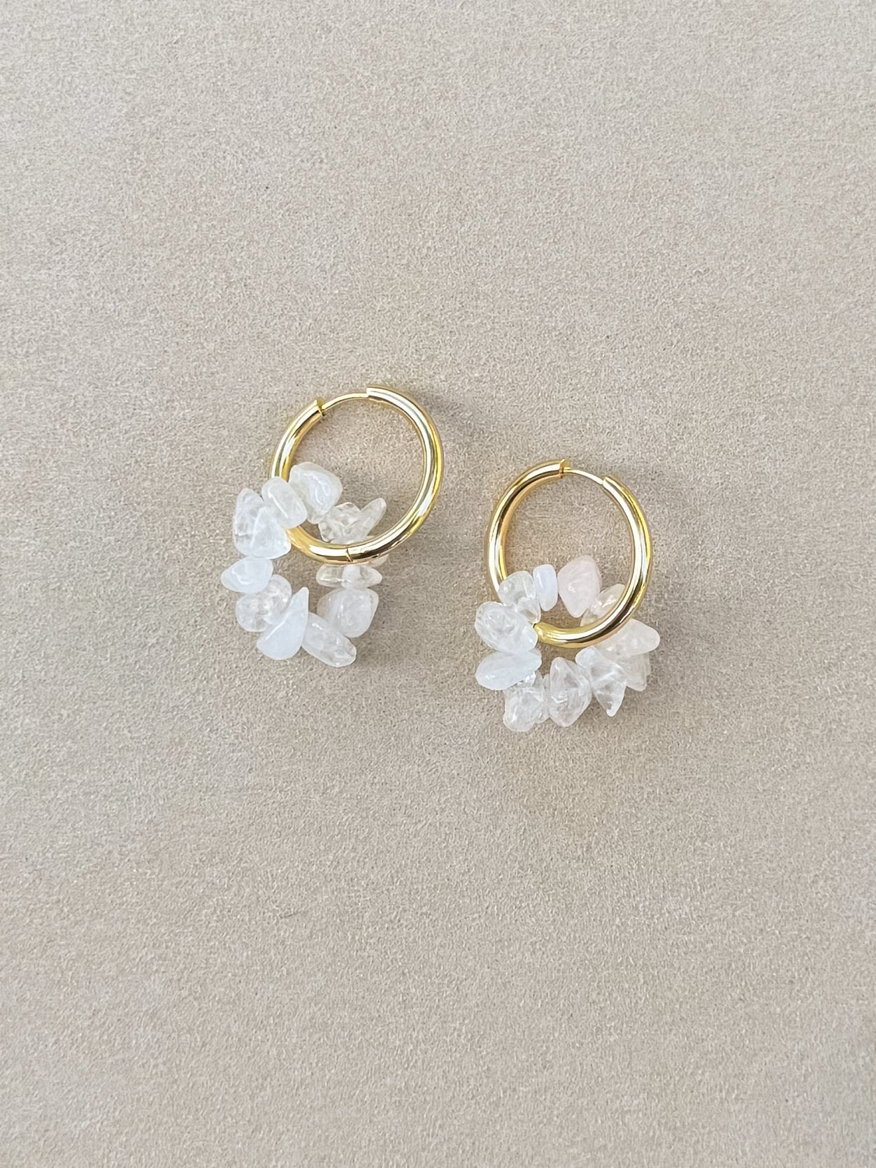 Quartz Charm Hoops