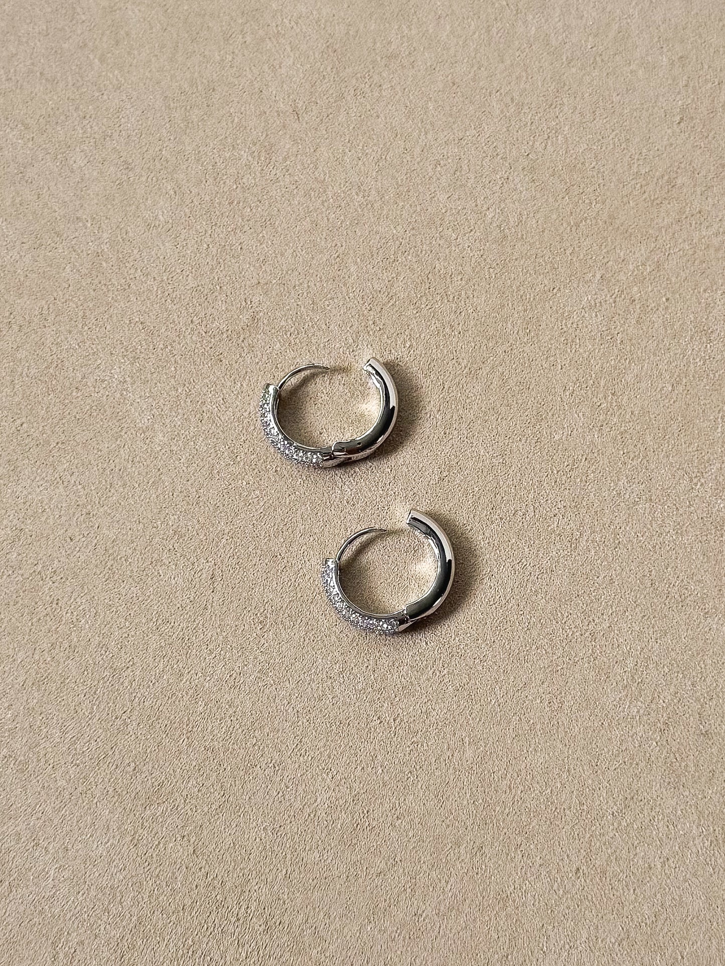 Silver pave Huggies