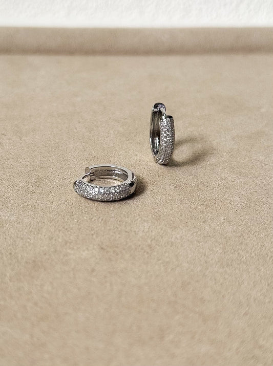Silver pave Huggies