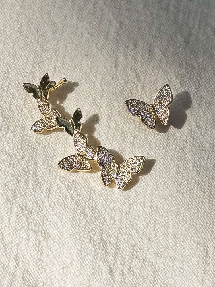 Butterfly ear climber set