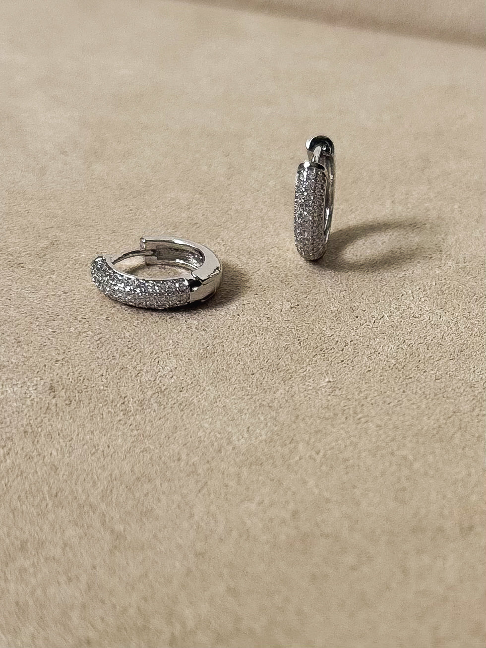 Silver pave Huggies