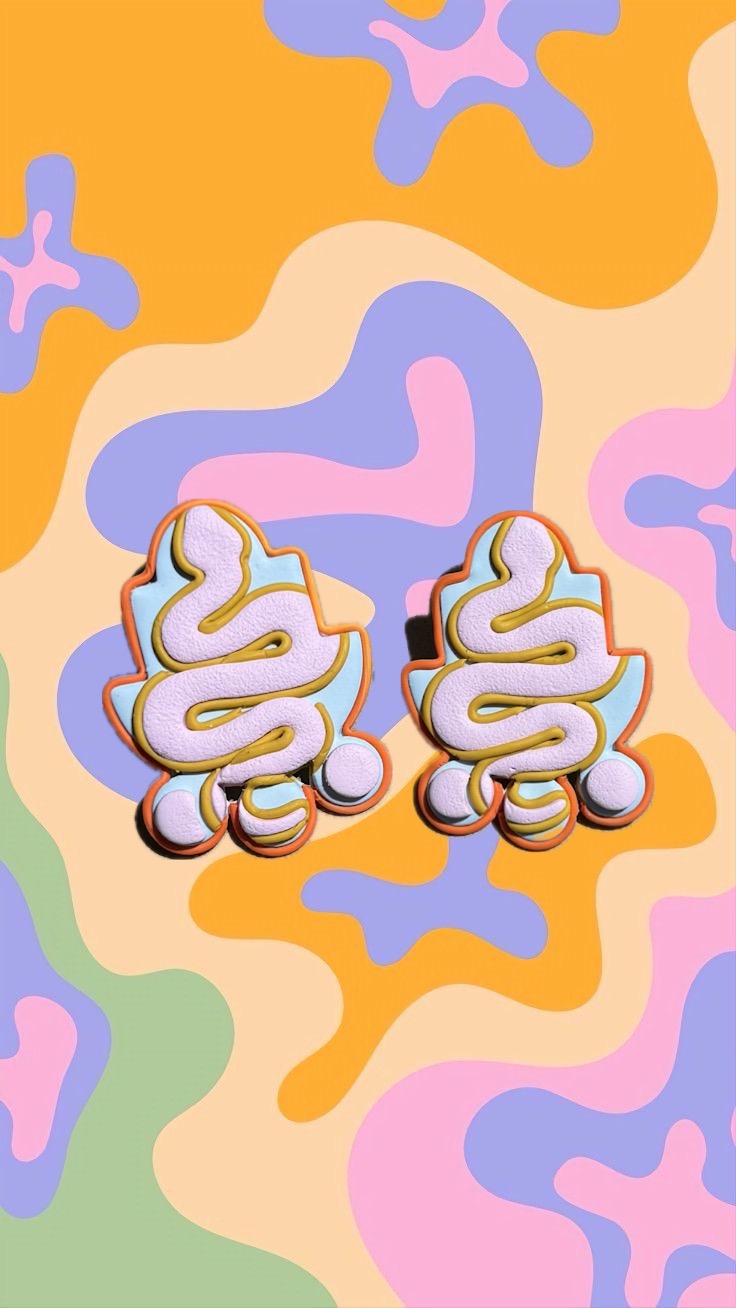 Vibrant snake earrings