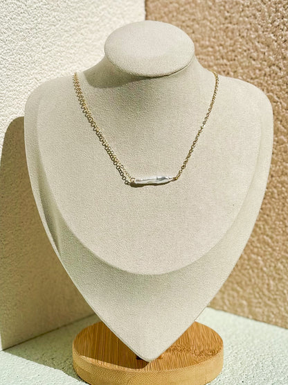 Fresh water pearl bar necklace
