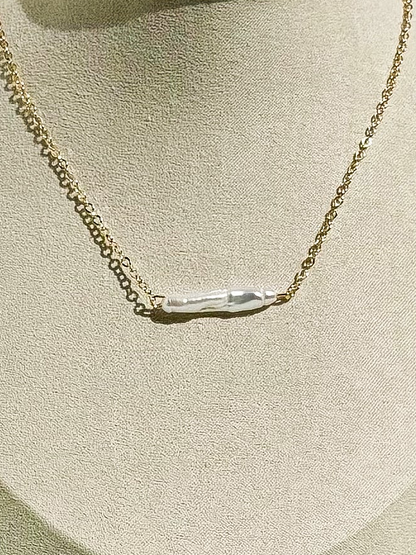 Fresh water pearl bar necklace