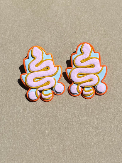 Vibrant snake earrings