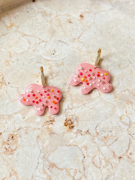 Elephant cookie earrings