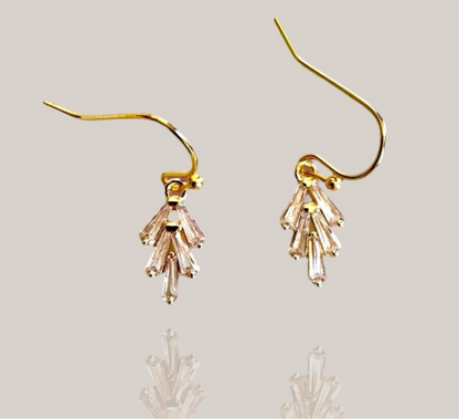 Crystal leaf earrings