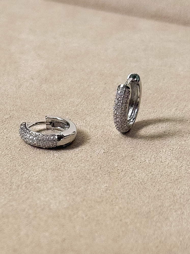 Silver pave Huggies
