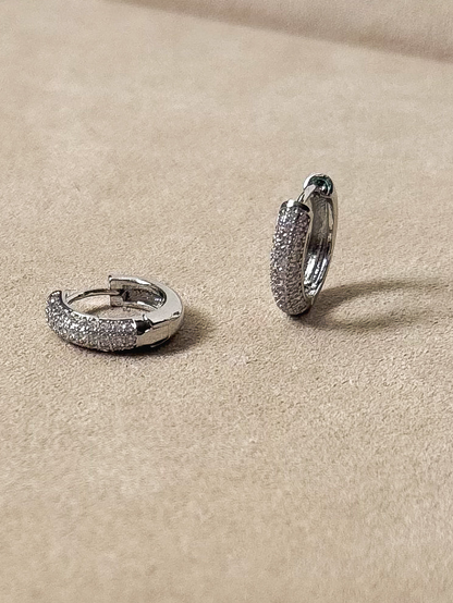 Silver pave Huggies