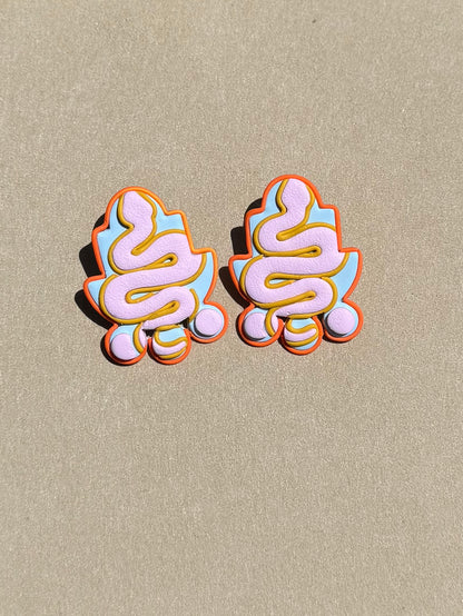 Vibrant snake earrings