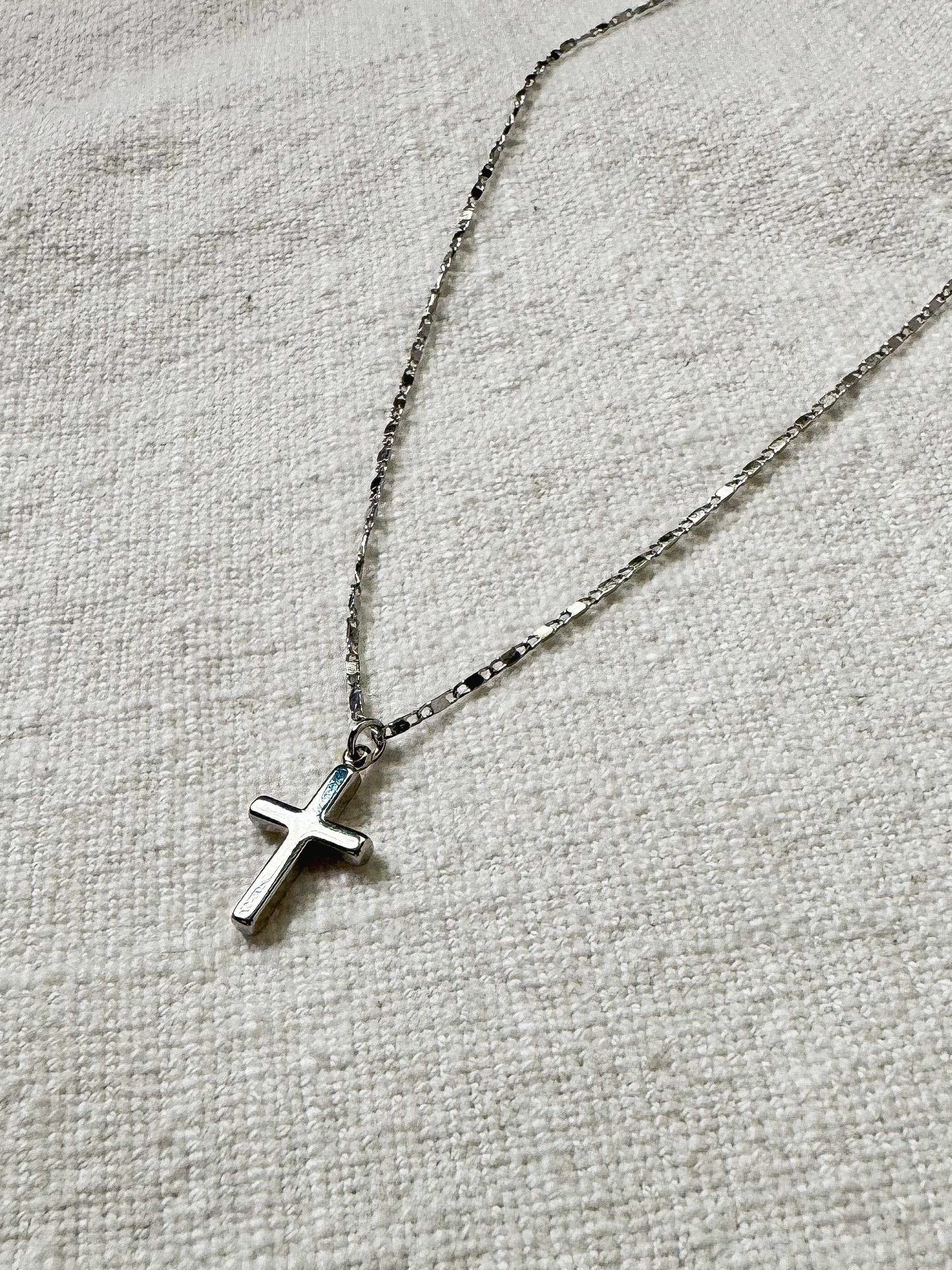 Mini silver cross necklace