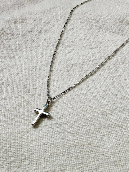Mini silver cross necklace