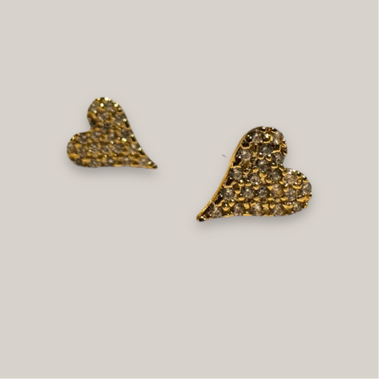 Pave Heart Studs