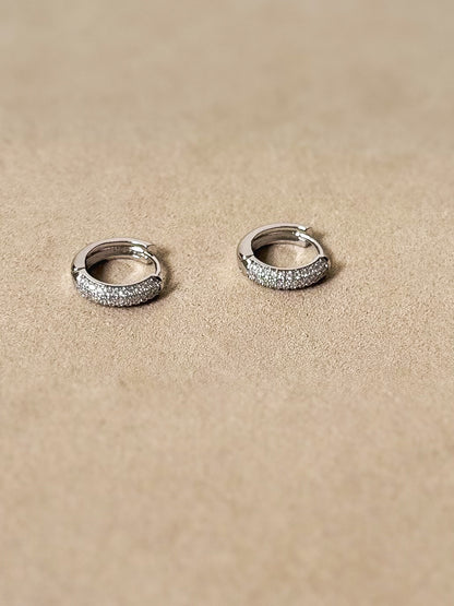 Silver pave Huggies