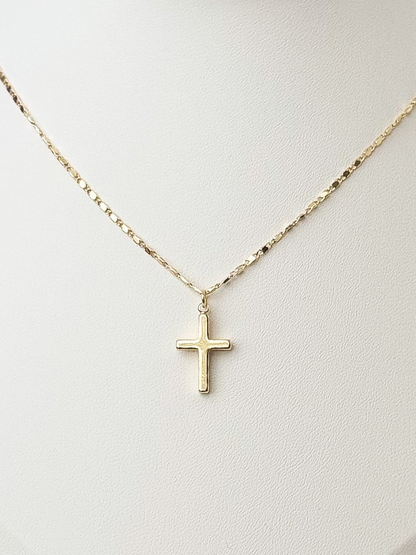 Mini gold cross necklace