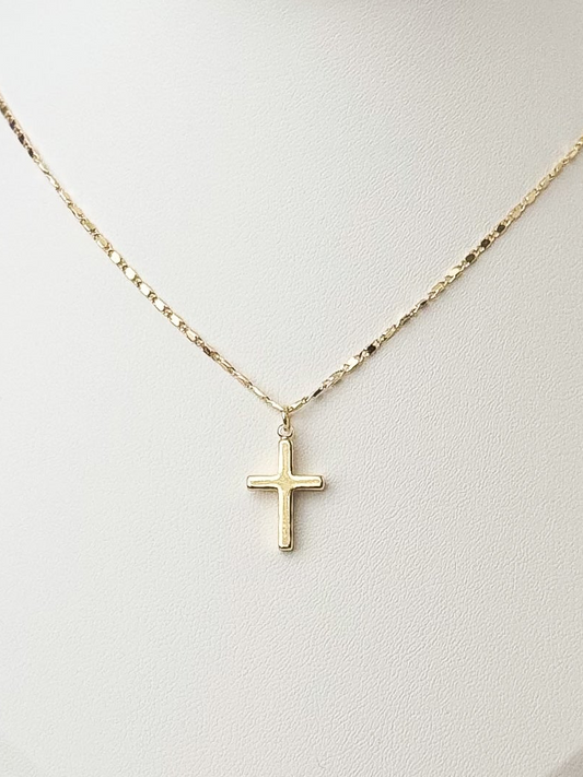 Mini gold cross necklace