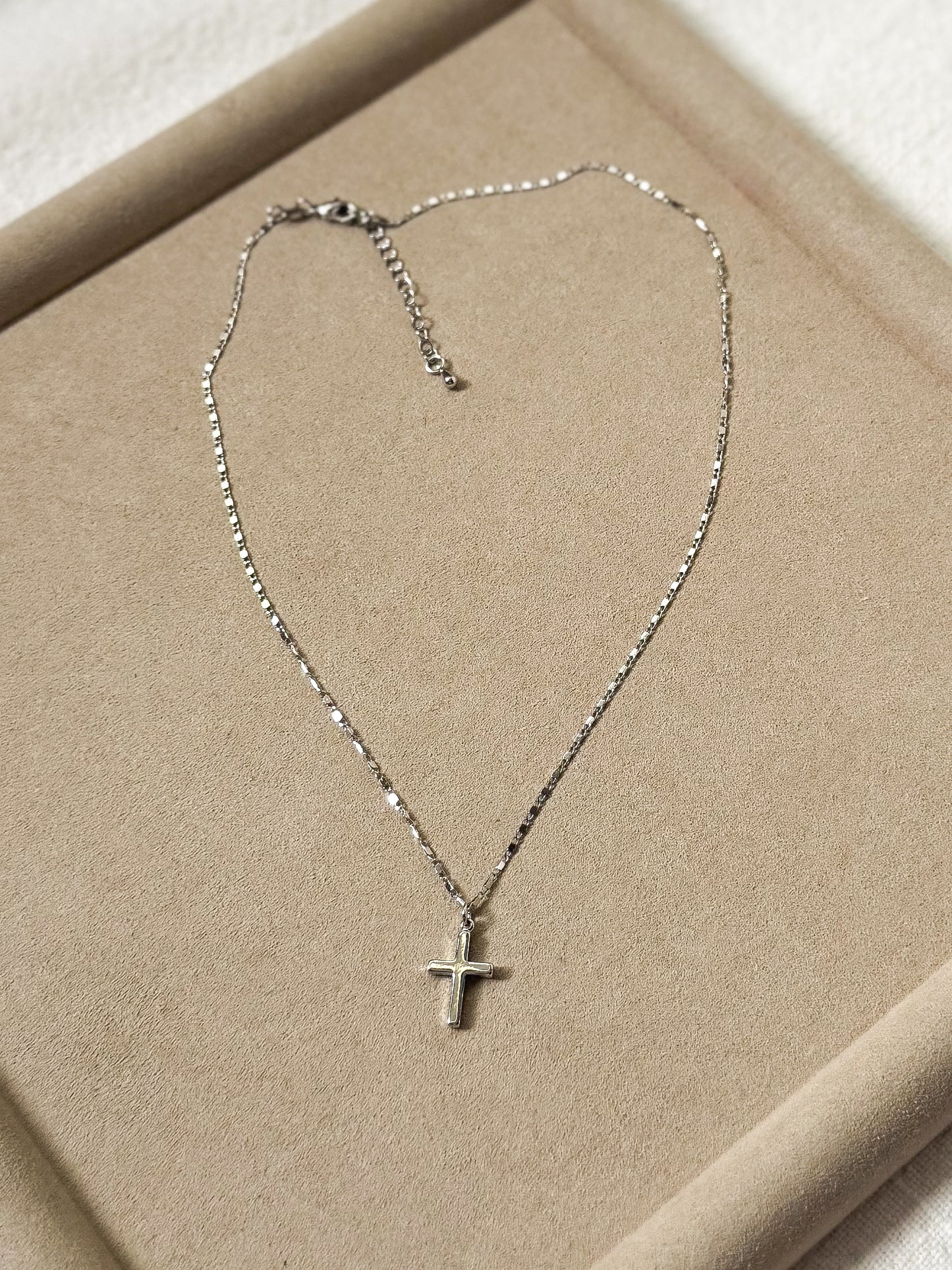 Mini silver cross necklace