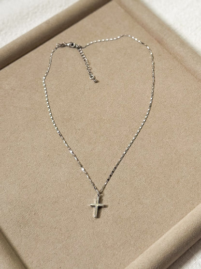 Mini silver cross necklace