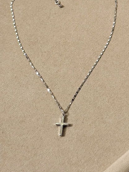 Mini silver cross necklace