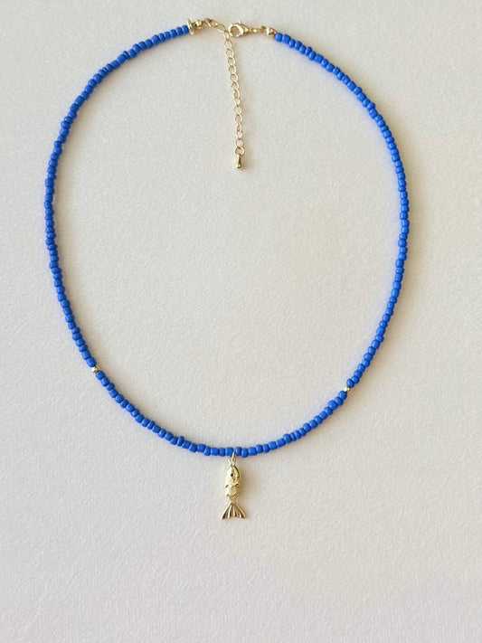 Gold fish necklace