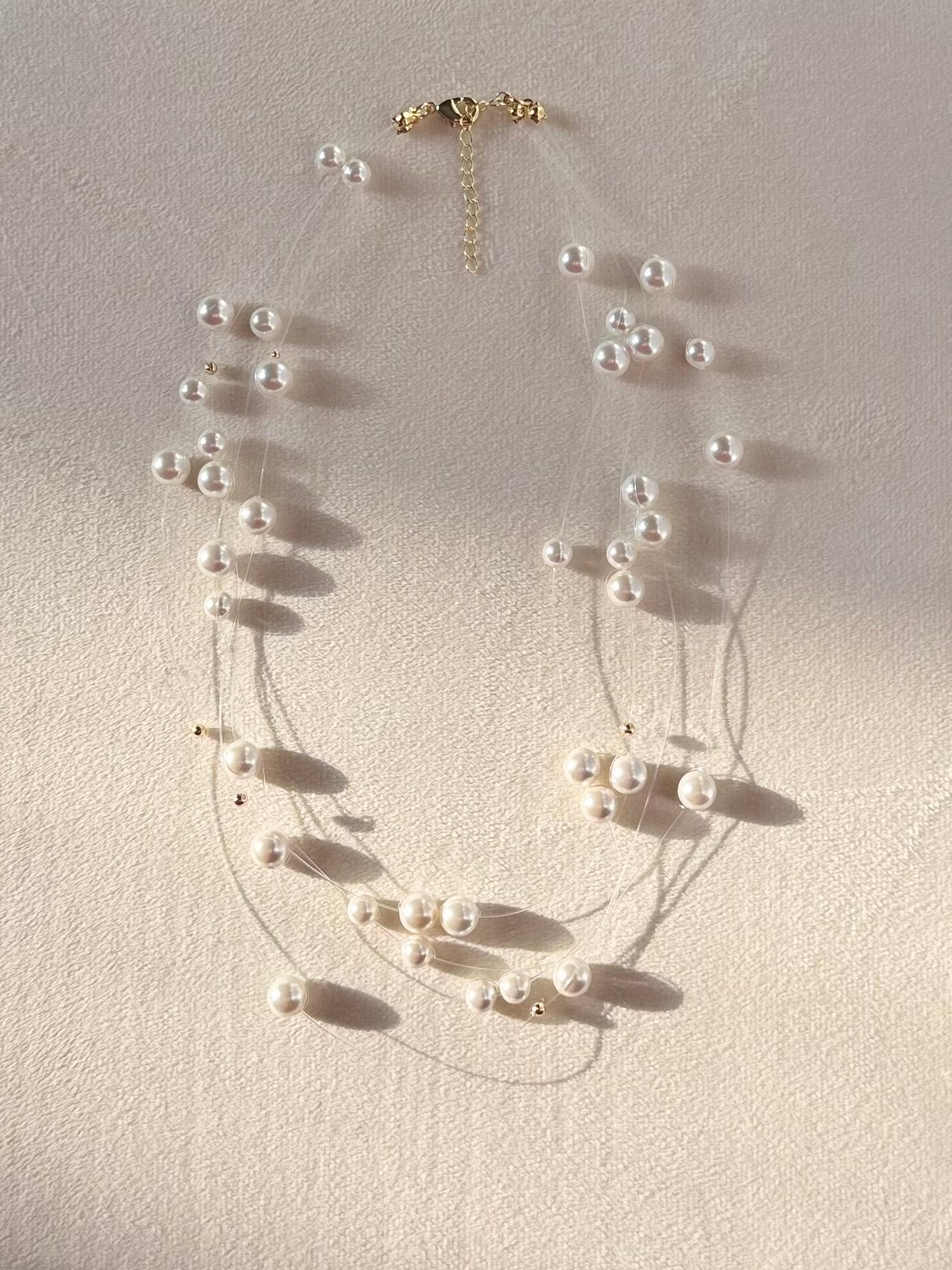 Floating pearl Illusion necklace