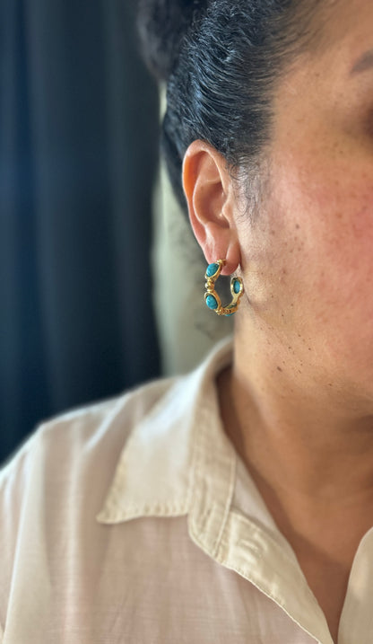 Turquoise inspired Hoops