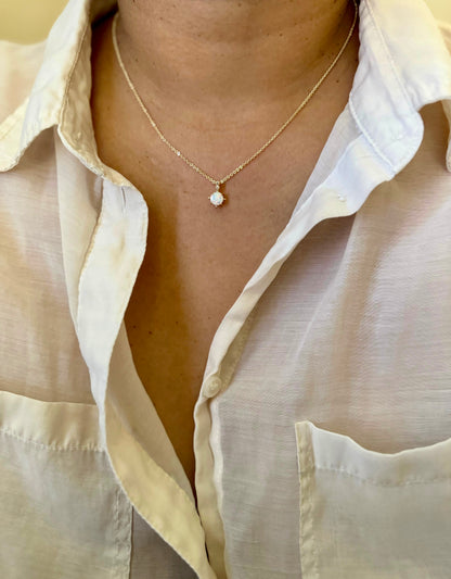 Opal stud necklace