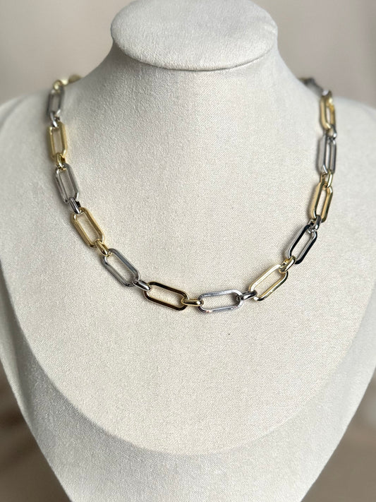 Two-tone link necklace