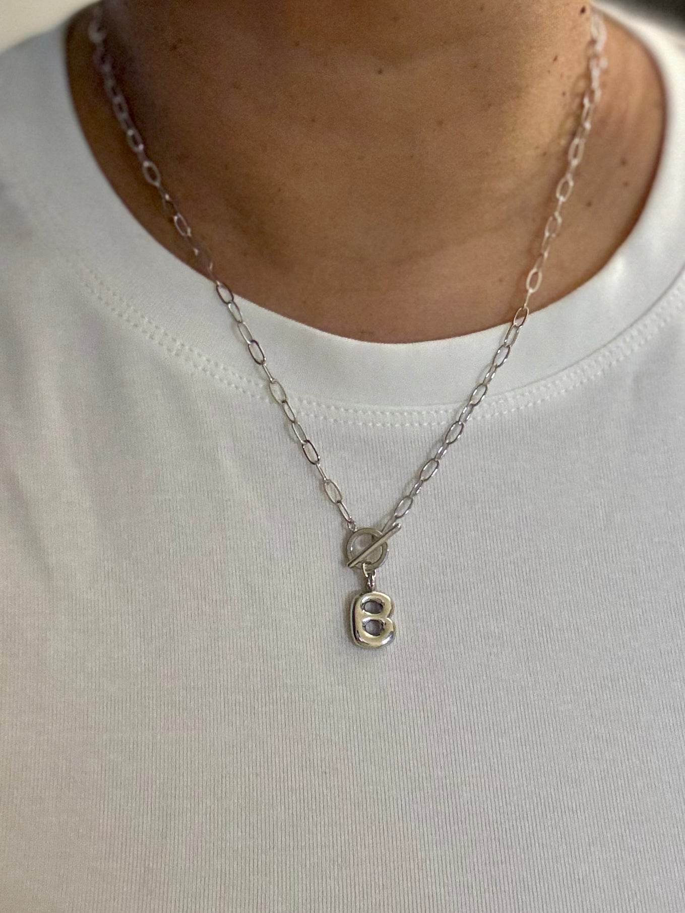 Bubble Initial Necklace (silver)